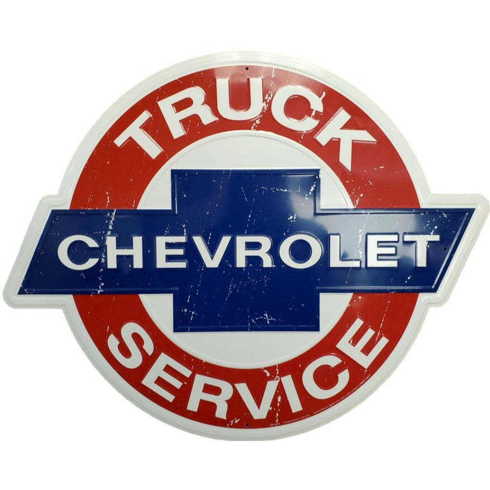 Chevrolet Truck Service Die Cut Novelty 12" Round Metal Sign NEW! Home & Garden:Home Décor:Plaques & Signs Style Your Walls